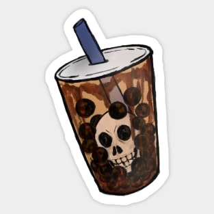 skull tea Sticker